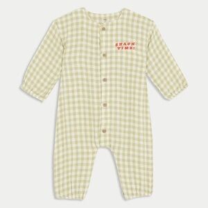 Marks & Spencer, Plaid Kids One Piece in Tan and White